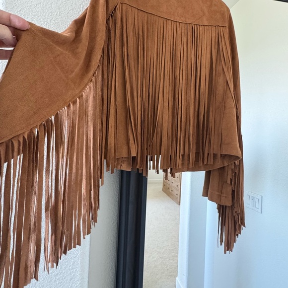 Cotton Bleu Women's Brown Fringe Utility Jacket NWT - Picture 7 of 7